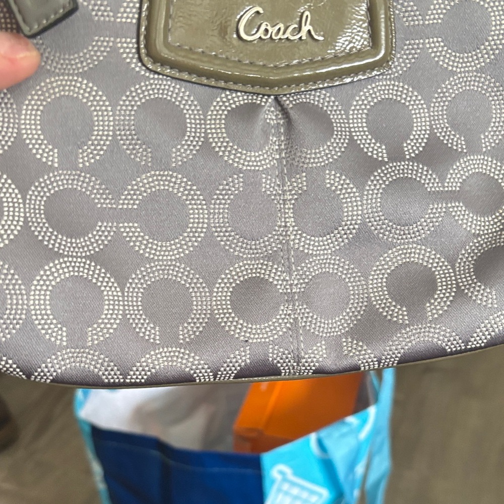 Coach Gray Signature Logo Clutch Wristlet